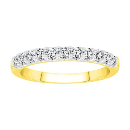 LADIES BAND 0.50CT ROUND DIAMOND 14K YELLOW GOLD