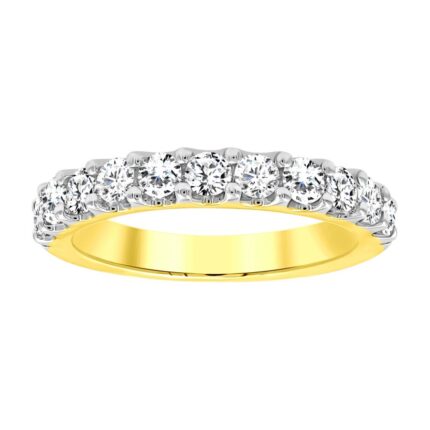 LADIES BAND 1.00CT ROUND DIAMOND 14K YELLOW GOLD