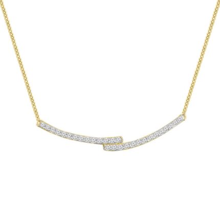 LADIES NECKLACE 0.20CT ROUND DIAMOND 10K YELLOW GOLD
