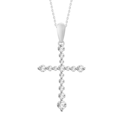LADIES PENDANT 0.25CT ROUND DIAMOND 14K WHITE GOLD