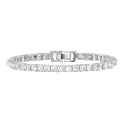 LADIES BRACELET 1.00CT ROUND DIAMOND 14K WHITE GOLD