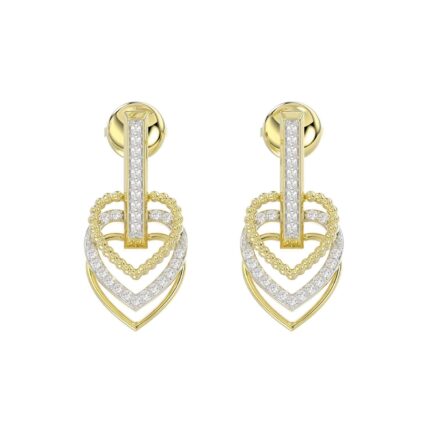 LADIES EARRINGS 0.25CT ROUND DIAMOND 14K YELLOW GOLD