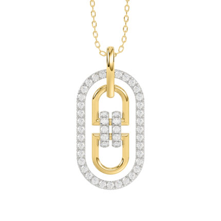 LADIES PENDANT 0.25CT ROUND DIAMOND 14K YELLOW GOLD