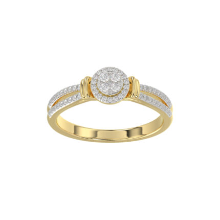 LADIES RING 0.25CT ROUND DIAMOND 10K YELLOW GOLD