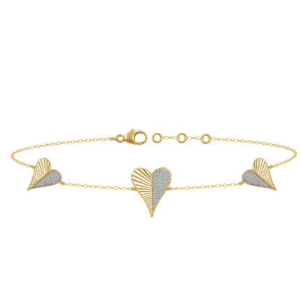 LADIES BRACELET 0.25CT ROUND DIAMOND 10K YELLOW GOLD