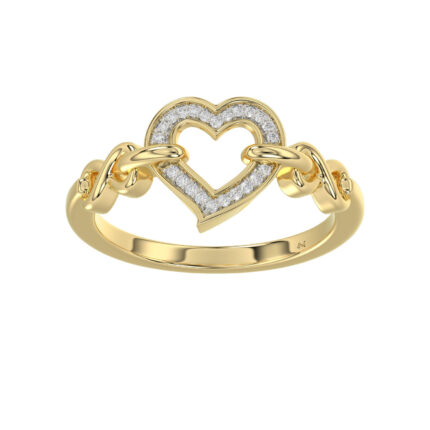 LADIES RING 0.05CT ROUND DIAMOND 10K YELLOW GOLD