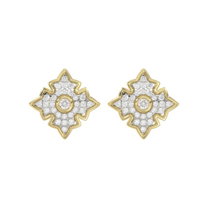 LADIES EARRING 0.25CT ROUND DIAMOND 10K YELLOW GOLD