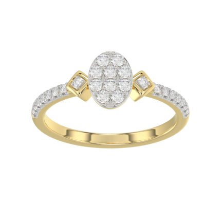LADIES RING 0.33CT ROUND DIAMOND 10K YELLOW GOLD