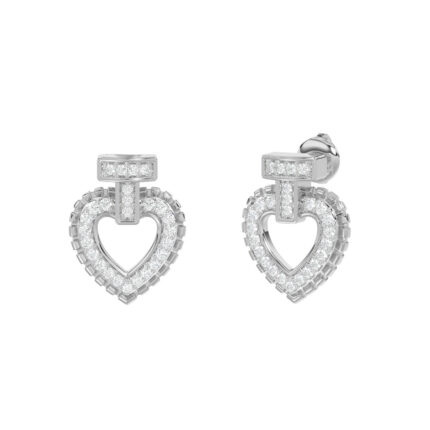 LADIES EARRINGS 0.15CT ROUND DIAMOND 10K WHITE GOLD