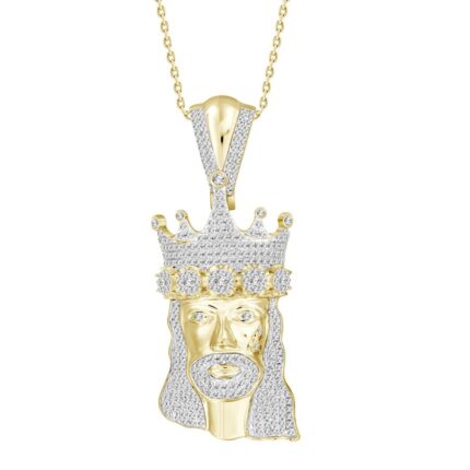 MEN'S CHARM 1.00CT ROUND DIAMOND 10K YELLOW GOLD