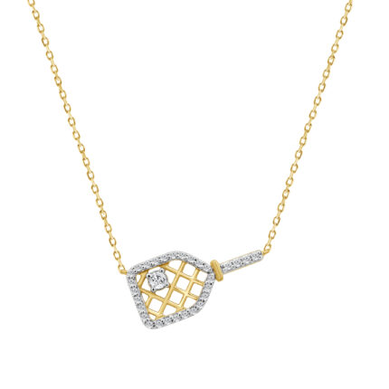 LADIES PENDANT WITH CHAIN 0.16CT ROUND DIAMOND 10K YELLOW GOLD