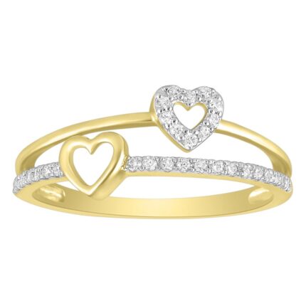 LADIES RING 0.15CT ROUND DIAMOND 10K YELLOW GOLD