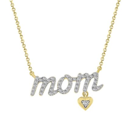 LADIES NECKLACES 0.15CT ROUND DIAMOND 10K YELLOW GOLD